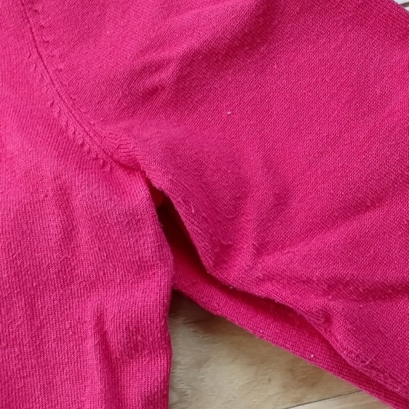 Cable & Gauge 3/4 Sleeve Coral Colored Cardigan - Picture 4 of 5